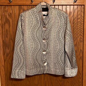 Caroline Rose Silver & Black Blazer Large L